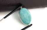 Amazonite Connectors, Gemstone Connectors, Silver Connectors, Bezel Connectors, Jewelry Supplies, Jewelry Making, Amazonite, 41.25x24mm