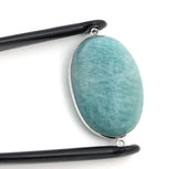 Amazonite Connectors, Gemstone Connectors, Silver Connectors, Bezel Connectors, Jewelry Supplies, Jewelry Making, Amazonite, 41.25x24mm