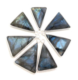 Labradorite Gemstone Charms, Silver Bezel Charms, Jewelry Supplies for Jewelry Making, Wholesale Bulk Charms