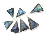 Labradorite Connectors, Gemstone Connectors, Silver Connectors, Bezel Connectors, Jewelry Supplies, Jewelry Making, Natural Labradorite