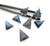 Labradorite Connectors, Gemstone Connectors, Silver Connectors, Bezel Connectors, Jewelry Supplies, Jewelry Making, Natural Labradorite