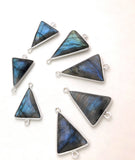 Labradorite Connectors, Gemstone Connectors, Silver Connectors, Bezel Connectors, Jewelry Supplies, Jewelry Making, Natural Labradorite