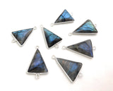 Labradorite Connectors, Gemstone Connectors, Silver Connectors, Bezel Connectors, Jewelry Supplies, Jewelry Making, Natural Labradorite