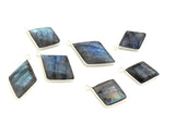 Labradorite Charms, Gemstone Charms, Sterling Silver Charms, Bezel Charms, Jewelry Supplies, Jewelry Making, Wholesale Charms, Bulk Charms