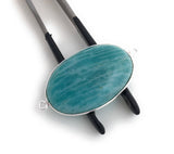Amazonite Connectors, Gemstone Connectors, Silver Connectors, Bezel Connector, Jewelry Supplies, Jewelry Making, Jewelry Findings, 41.2x22mm