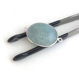 Aquamarine Connectors, Gemstone Connectors, Aquamarine, Silver Connectors, Bezel Connector, Jewelry Supplies, Jewelry Making, DIY, 30x17x7mm