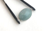 Aquamarine Connectors, Gemstone Connectors, Aquamarine, Silver Connectors, Bezel Connector, Jewelry Supplies, Jewelry Making, DIY, 30x17x7mm