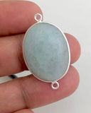 Aquamarine Connectors, Gemstone Connectors, Aquamarine, Silver Connectors, Bezel Connector, Jewelry Supplies, Jewelry Making, DIY, 30x17x7mm