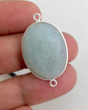 Aquamarine Connectors, Gemstone Connectors, Aquamarine, Silver Connectors, Bezel Connector, Jewelry Supplies, Jewelry Making, DIY, 30x17x7mm