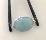 Aquamarine Connectors, Gemstone Connectors, Aquamarine, Silver Connectors, Bezel Connectors, Jewelry Supplies, Jewelry Making, DIY, 28x17mm