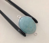 Aquamarine Connectors, Gemstone Connectors, Aquamarine, Silver Connectors, Bezel Connectors, Jewelry Supplies, Jewelry Making, DIY, 28x17mm