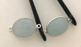 2 Pcs Aquamarine Connectors, Gemstone Connectors, Silver Connector, Jewelry Findings, Jewelry Supplies, Jewelry Making, DIY, 26x15mm-27x16mm