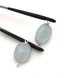 2 Pcs Aquamarine Connectors, Gemstone Connectors, Silver Connector, Jewelry Findings, Jewelry Supplies, Jewelry Making, DIY, 26x15mm-27x16mm