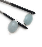2 Pcs Aquamarine Connectors, Gemstone Connectors, Silver Connector, Jewelry Findings, Jewelry Supplies, Jewelry Making, DIY, 26x15mm-27x16mm