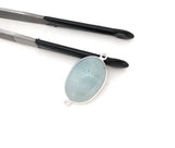 Aquamarine Connectors, Gemstone Connectors, Aquamarine, Silver Connectors, Bezel Connector, Jewelry Supplies, Jewelry Making, DIY, 29x15.5mm