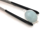 Gemstone Connectors, Aquamarine, Silver Connectors, Aquamarine Connector, Bezel Connector, Jewelry Supplies, Jewelry Making, DIY, 26x16.25mm