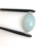 Gemstone Connectors, Aquamarine, Silver Connectors, Aquamarine Connector, Bezel Connector, Jewelry Supplies, Jewelry Making, DIY, 27x15.75mm