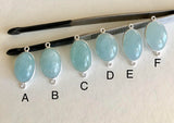 Gemstone Connectors, Silver Connectors, Aquamarine Connectors, Bezel Connectors, Jewelry Supplies, Jewelry Making, Natural Gemstone, DIY