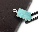 Amazonite, Amazonite Pendant, Gemstone Pendant, Silver Pendant, Sterling Silver Pendant, Natural Gemstone Pendant, Blue Pendant, 41.25x22mm