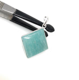Amazonite Gemstone Pendant, Sterling Silver Pendant, Natural Gemstone Pendant, Jewelry Supplies for DIY Jewelry Making, 42x30.15mm