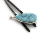 Larimar Pendant, Gemstone Pendant, Larimar, Gemstone Jewelry, Silver Pendant, Sterling Silver Pendant, Natural Gemstone Pendant, 57x20x7mm