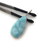 Larimar Pendant, Gemstone Pendant, Larimar, Gemstone Jewelry, Silver Pendant, Sterling Silver Pendant, Natural Gemstone Pendant, 57x20x7mm