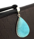 Larimar Pendant, Gemstone Pendant, Gemstone Jewelry, Bohemian Jewelry, Sterling Silver Pendant, Natural Gemstone Pendant, 52x23.75mm