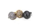 Micro Pave Magnetic Clasps, Pave Clasps, Round Magnetic Jewelry Clasps, Pave Clasps, CZ Micro Pave Clasps, Jewelry Clasps, 16.5x12mm, 1 Pc
