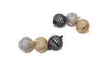 Micro Pave Magnetic Clasps, Pave Clasps, Round Magnetic Jewelry Clasps, Pave Clasps, CZ Micro Pave Clasps, Jewelry Clasps, 16.5x12mm, 1 Pc