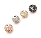 10mm Shamballa Beads, CZ Micro Pave Beads, Spacer Beads for Jewelry Making, Jewelry Supplies, Gold- Silver- Rose Gold Beads, 1 Pc