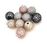 10mm Shamballa Beads, CZ Micro Pave Beads, Spacer Beads for Jewelry Making, Jewelry Supplies, Gold- Silver- Rose Gold Beads, 1 Pc