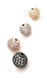 10mm Shamballa Beads, CZ Micro Pave Beads, Spacer Beads for Jewelry Making, Jewelry Supplies, Gold- Silver- Rose Gold Beads, 1 Pc