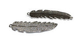 Feather Pendant, Leaf Charm, Jewelry Supplies, Jewelry Findings, Silver Findings, Pave Charm, DIY Jewelry, Jewelry Making, CZ Charms