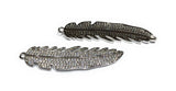 Feather Pendant, Leaf Charm, Jewelry Supplies, Jewelry Findings, Silver Findings, Pave Charm, DIY Jewelry, Jewelry Making, CZ Charms