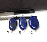 3 Pcs Lapis Lazuli Gemstone Connector, Lapis Lazuli Silver Connector, Jewelry Supplies for Jewelry Making, Wholesale Jewelry Findings,