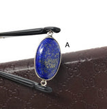 3 Pcs Lapis Lazuli Gemstone Connector, Lapis Lazuli Silver Connector, Jewelry Supplies for Jewelry Making, Wholesale Jewelry Findings,