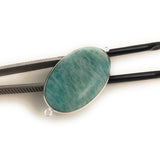 Amazonite Connectors, Gemstone Connectors, Silver Connector, Bezel Connector, Jewelry Supplies, Jewelry Making, Amazonite, 44.45x22.5mm