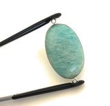 Amazonite Connectors, Gemstone Connectors, Silver Connector, Bezel Connector, Jewelry Supplies, Jewelry Making, Amazonite, 44.45x22.5mm