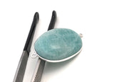 Amazonite Connectors, Gemstone Connectors, Silver Connectors, Bezel Connectors, Jewelry Supplies, Jewelry Making, Amazonite, 41.25x24mm