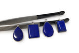 4 Pcs Lapis Lazuli Charms, Gemstone Charms, Bezel Charms, Jewelry Supplies, Jewelry Making, Jewelry Findings, DIY Jewelry, Wholesale Charms