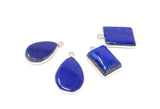 4 Pcs Lapis Lazuli Charms, Gemstone Charms, Bezel Charms, Jewelry Supplies, Jewelry Making, Jewelry Findings, DIY Jewelry, Wholesale Charms