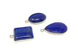 3 Pcs Lapis Lazuli Charms, Gemstone Charms, Bezel Charms, Jewelry Supplies, Jewelry Making, Jewelry Findings, Wholesale Charms, Blue Charms