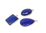 3 Pcs Lapis Lazuli Charms, Gemstone Charms, Bezel Charms, Jewelry Supplies, Jewelry Making, Jewelry Findings, Wholesale Charms, Blue Charms