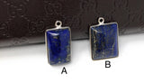 Lapis Lazuli Gemstone Charms, Lapis Lazuli Charms, Bezel Charms, Jewelry Supplies for DIY Jewelry Making