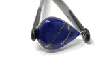 Lapis Lazuli, Gemstone Charm, Lapis Lazuli Charm, Silver Charm, Jewelry Supplies, Jewelry Making, Jewelry Findings, DIY Jewelry, 29x19.5X7mm