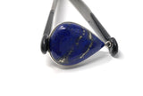 Lapis Lazuli, Gemstone Charm, Lapis Lazuli Charm, Silver Charm, Jewelry Supplies, Jewelry Making, Jewelry Findings, DIY Jewelry, 29x19.5X7mm