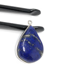 Lapis Lazuli, Gemstone Charm, Lapis Lazuli Charm, Silver Charm, Jewelry Supplies, Jewelry Making, Jewelry Findings, DIY Jewelry, 29x19.5X7mm
