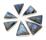 Labradorite Gemstone Charms, Silver Bezel Charms, Jewelry Supplies for Jewelry Making, Wholesale Bulk Charms