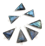 Labradorite Connectors, Gemstone Connectors, Silver Connectors, Bezel Connectors, Jewelry Supplies, Jewelry Making, Natural Labradorite