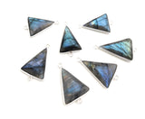 Labradorite Connectors, Gemstone Connectors, Silver Connectors, Bezel Connectors, Jewelry Supplies, Jewelry Making, Natural Labradorite
